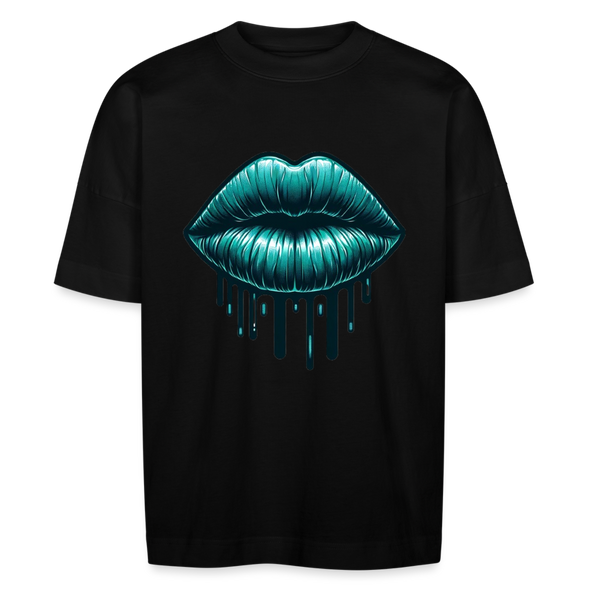 Teal Drip Lips Tee - Urban Edge Collection - black