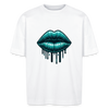 Teal Drip Lips Tee - Urban Edge Collection - white