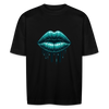 Teal Drip Lips Tee - Urban Edge Collection - black