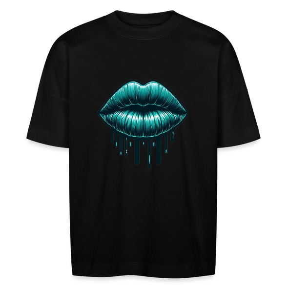 Teal Drip Lips Tee - Urban Edge Collection - black